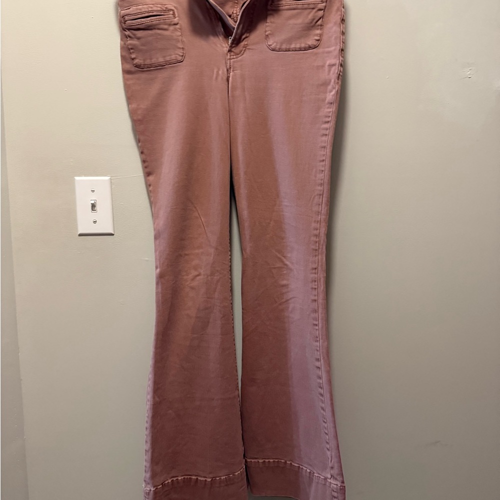 Express Pink Flare Wide Leg Jeans